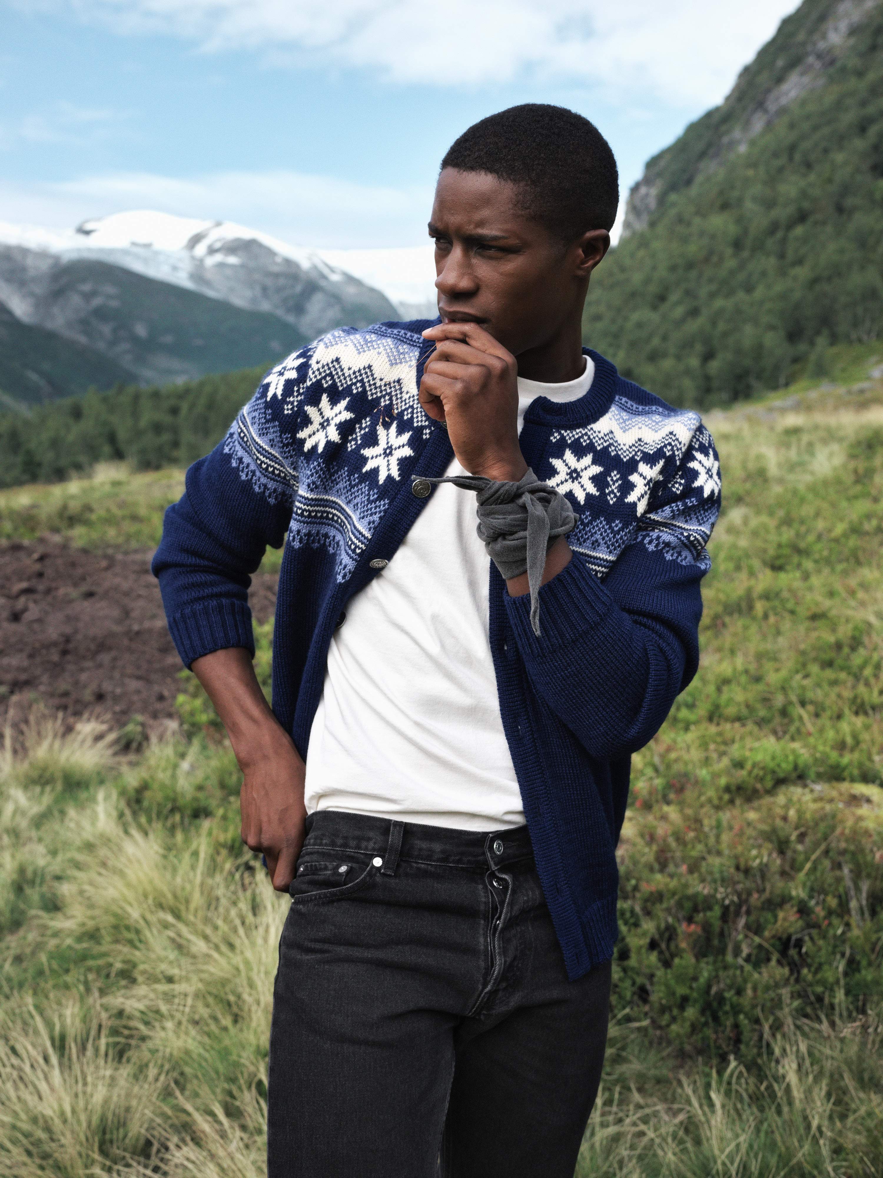 Veafjord ulljakke - norsk ull Blå