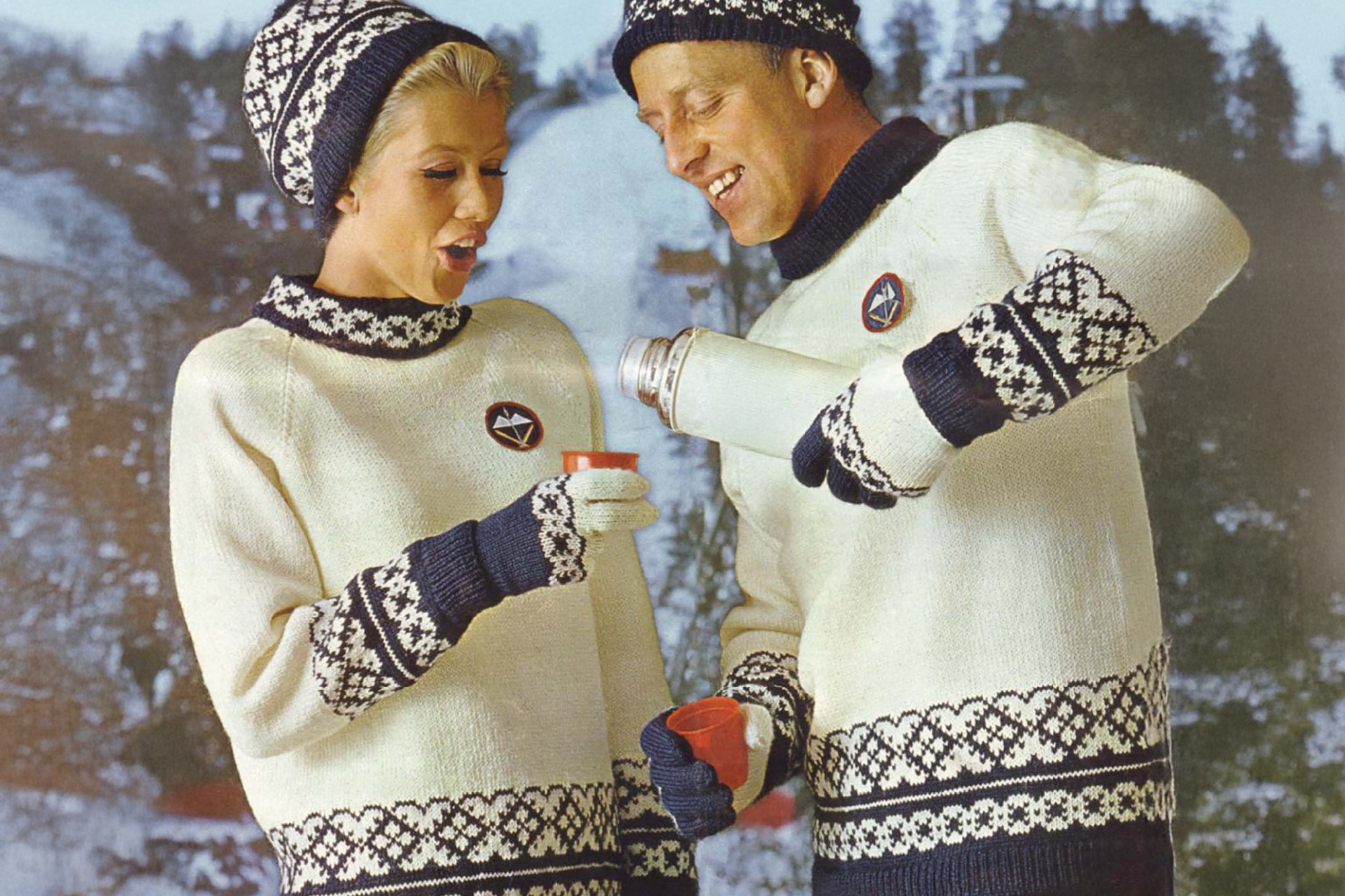 Ski-VM Oslo  1966.Kombinertløper Tormod Knudsen til høyre. Han vant OL-gull i kombinert i 1964 (Innsbruck) og OL-sølv i 1960 (Squaw Valley).