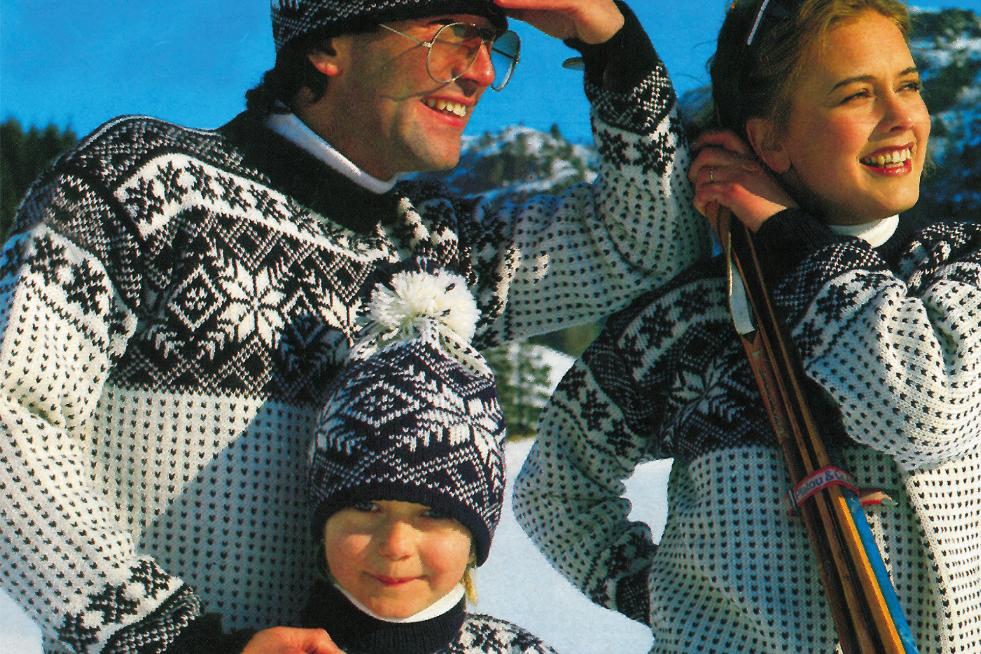 OL i Lake Placid USA. Dale of Norway gensere på mor, far og datter