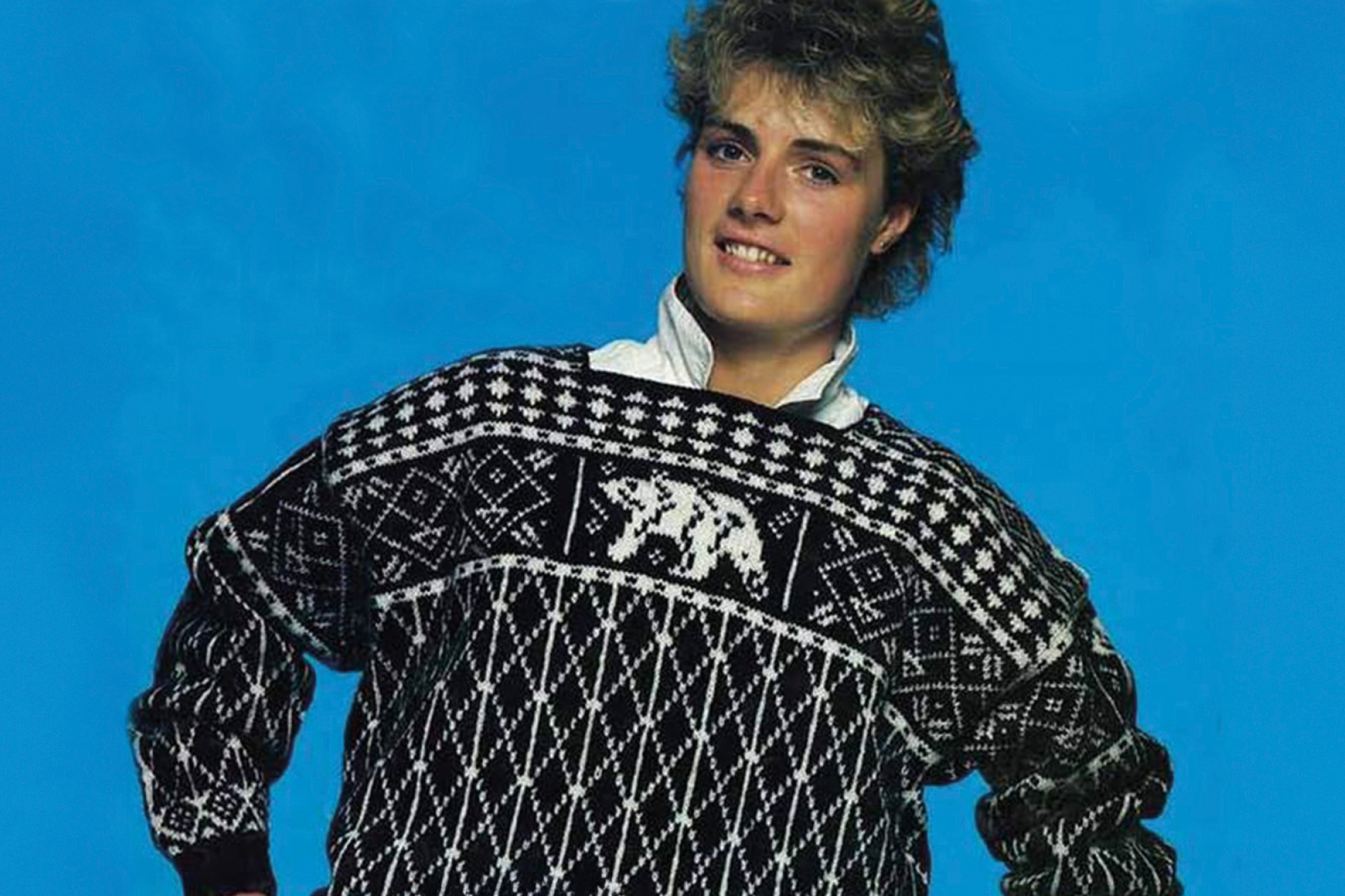 Ski-VM Oberstdorf, Tyskland  1987Bildet viser den norske langrennsutøveren Marianne Dahlmo i den offisielle VM-genseren. Hun tok sølv i 4 x 5 km stafett. Hennes beste individuelle plassering i mesterskapet ble en 5. plass på 10 km klassisk. 