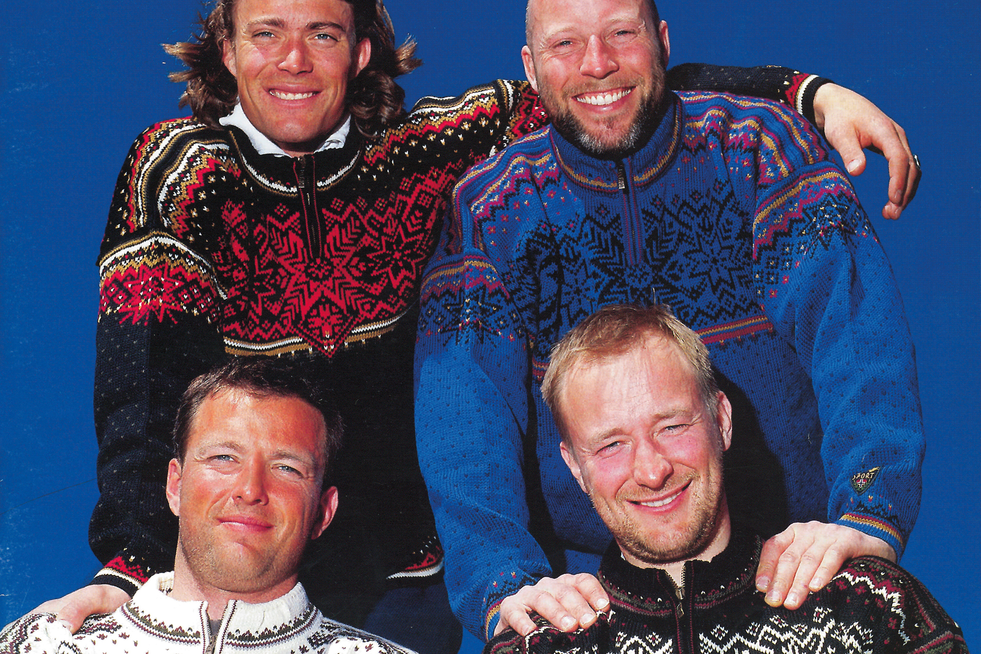 2002 Vinter OL - Salt Lake City, USA. å bildet, de norske alpinistene Hans Petter «Burre» Buraas og Lasse Kjus (bak), og  Tom Stiansen og Kjetil André Aamodt (foran).